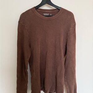 Abercrombie Brown Long Sleeve Waffle Knit Sweater